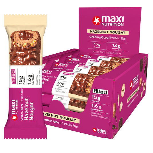 CREAMY CORE HAZELNUT NOUGAT PROTEIN BARS