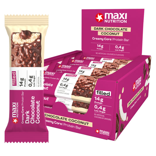 CREAMY CORE DARK CHOCOLATE COCONUT PROTEIN BARS