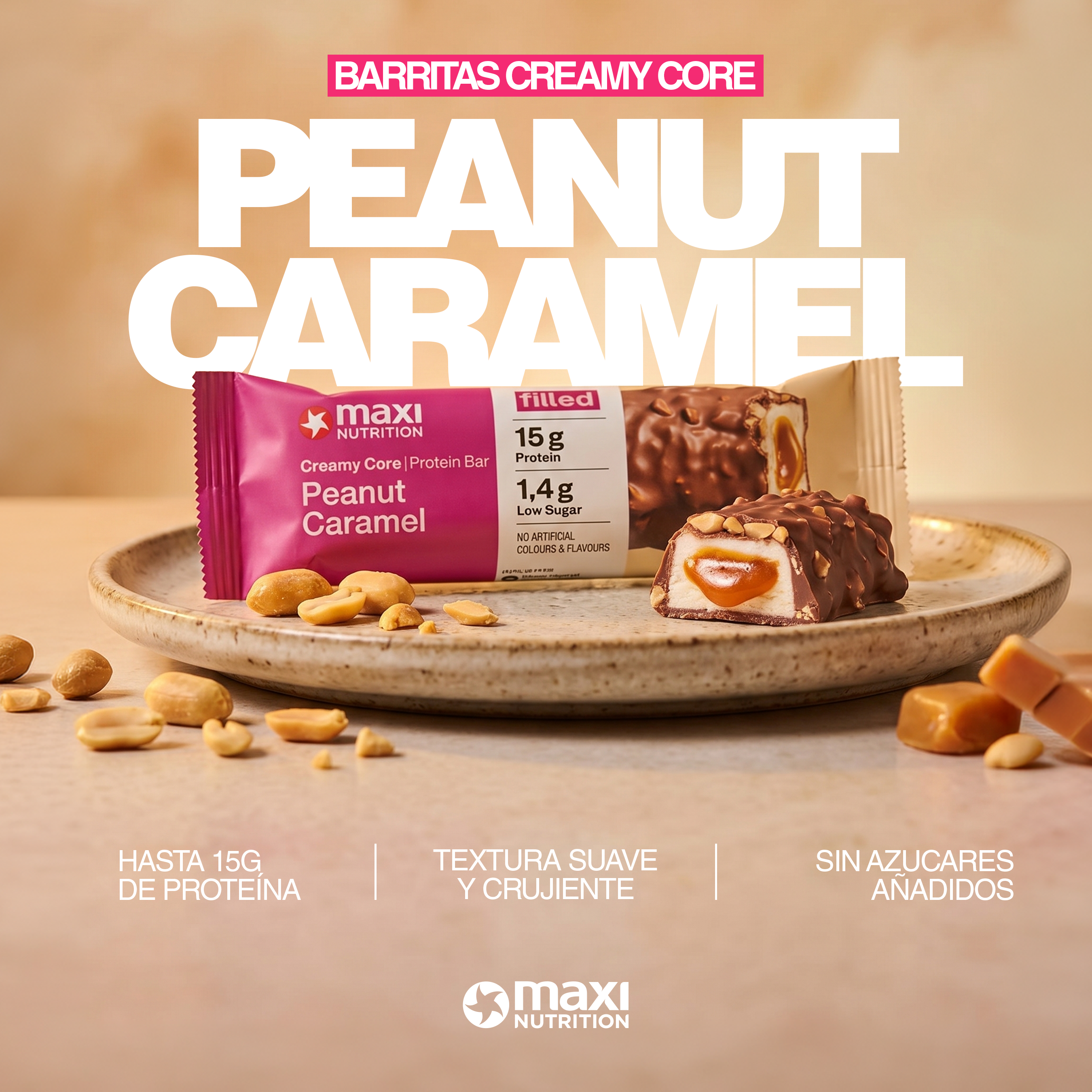 CREAMY CORE PEANUT CARAMEL PROTEIN BARS