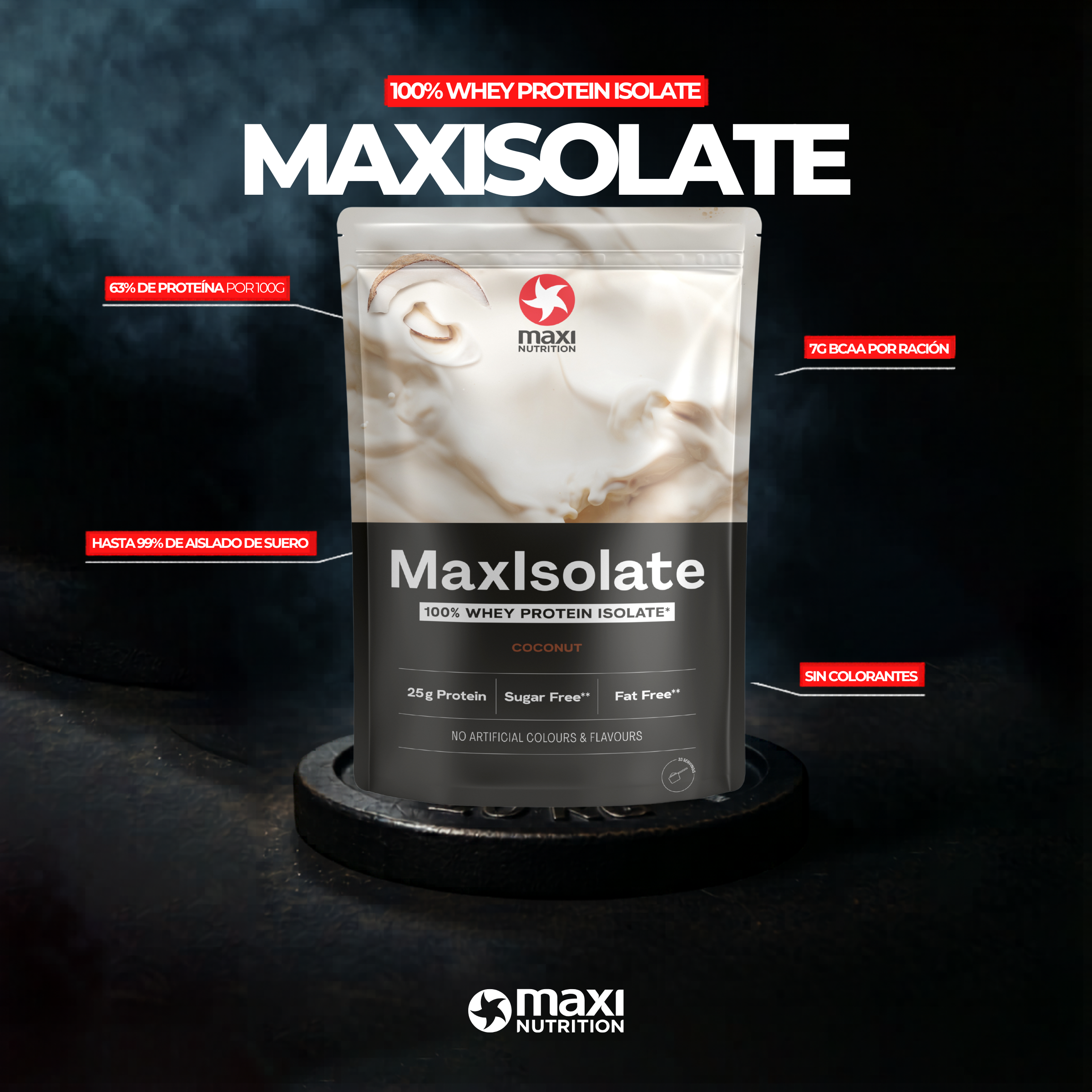 MAXISOLATE PROTEIN POWDER COCONUT