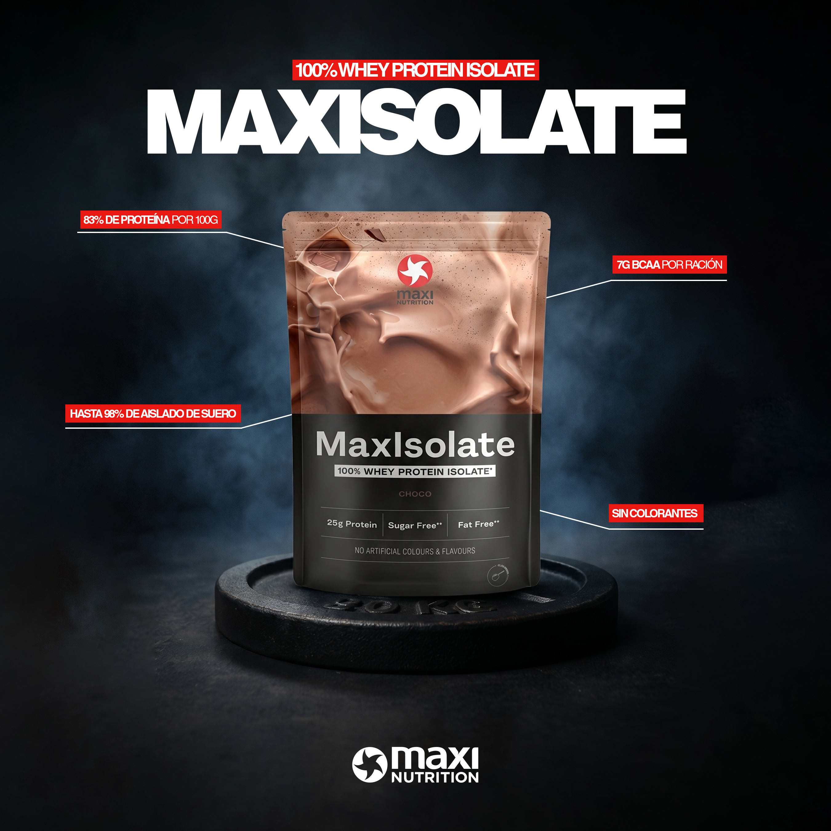 MAXISOLATE PROTEIN POWDER CHOCOLATE
