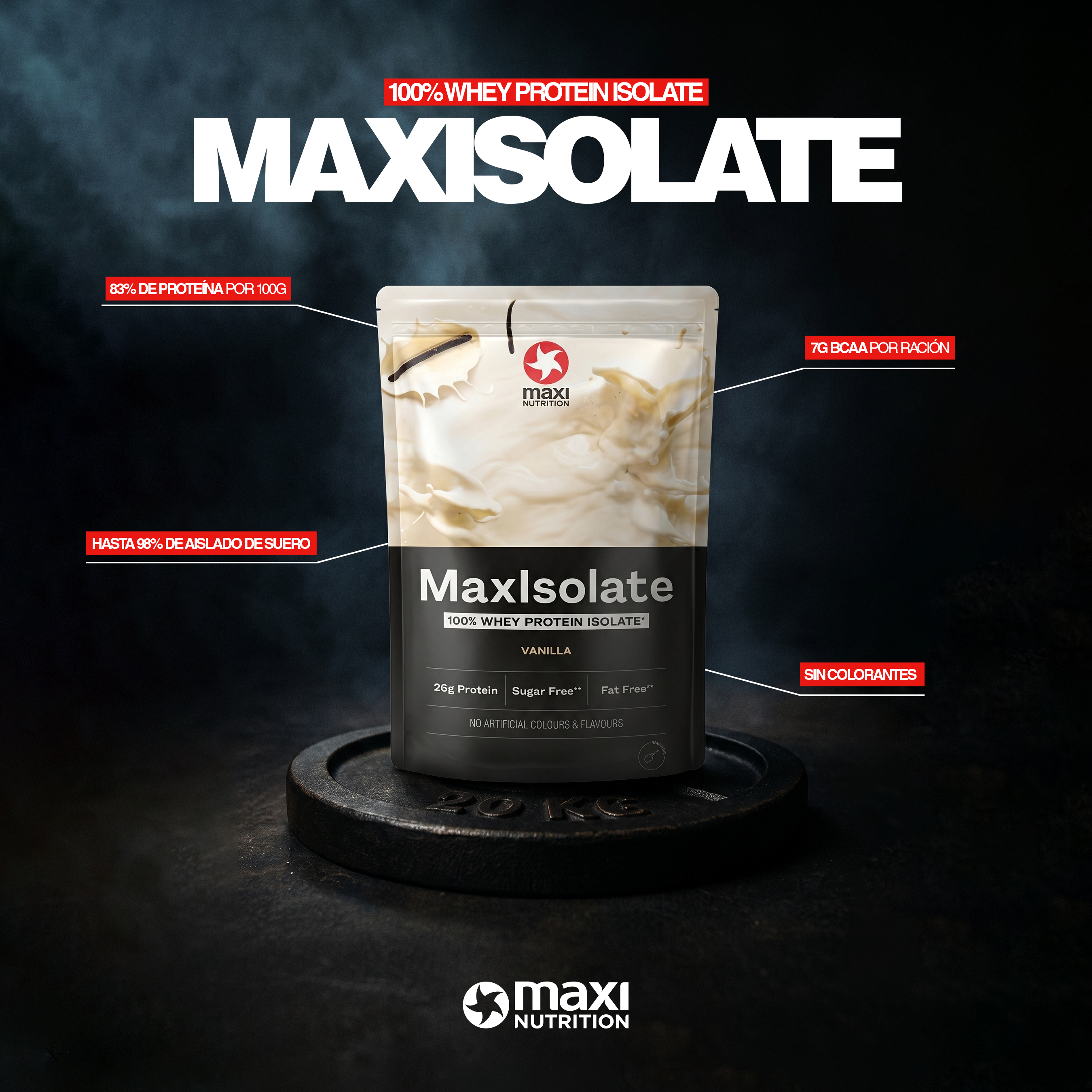 MAXISOLATE PROTEIN POWDER VAINILLA