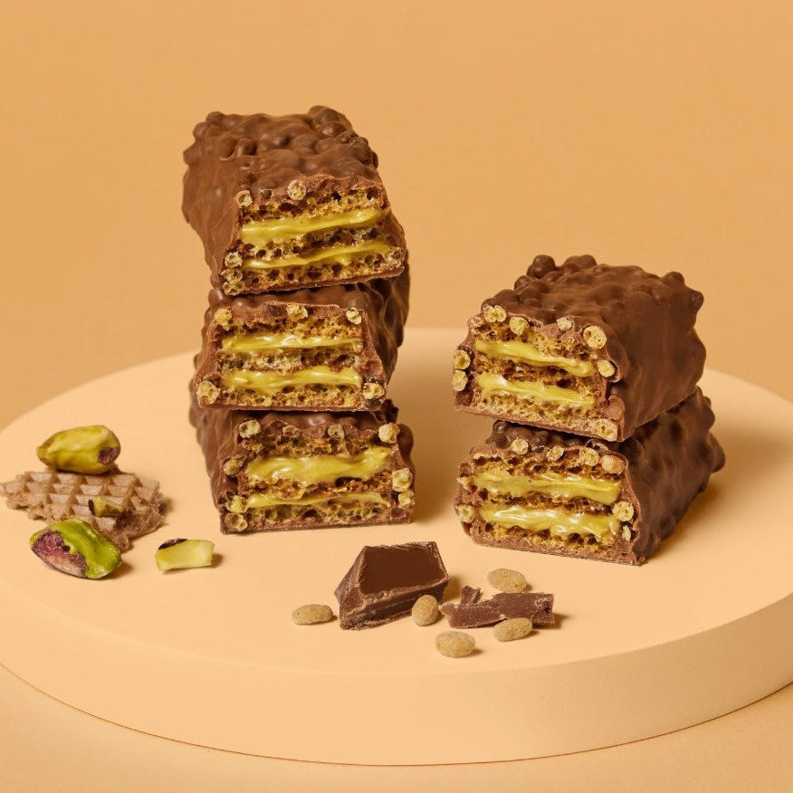 CRISPY WAFFLE PISTACHIO PROTEIN BARS