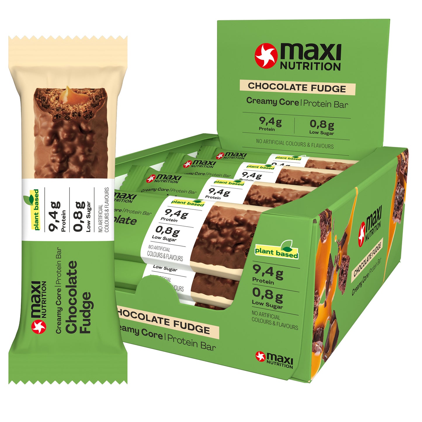 Vegan Creamy Core Chocolate fudge Protein Bars