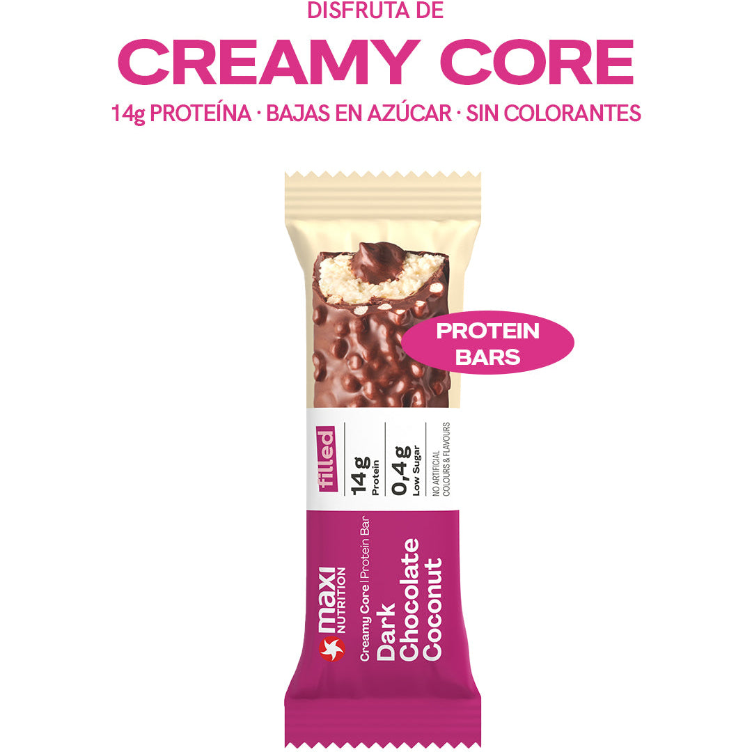 CREAMY CORE DARK CHOCOLATE COCONUT PROTEIN BARS