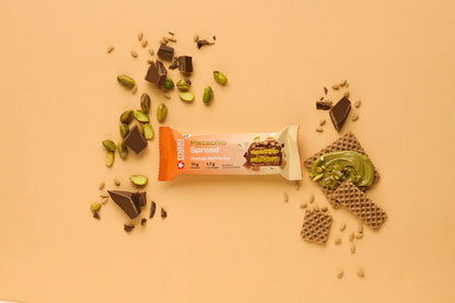 Crispy Waffle Pistachio Protein Bars