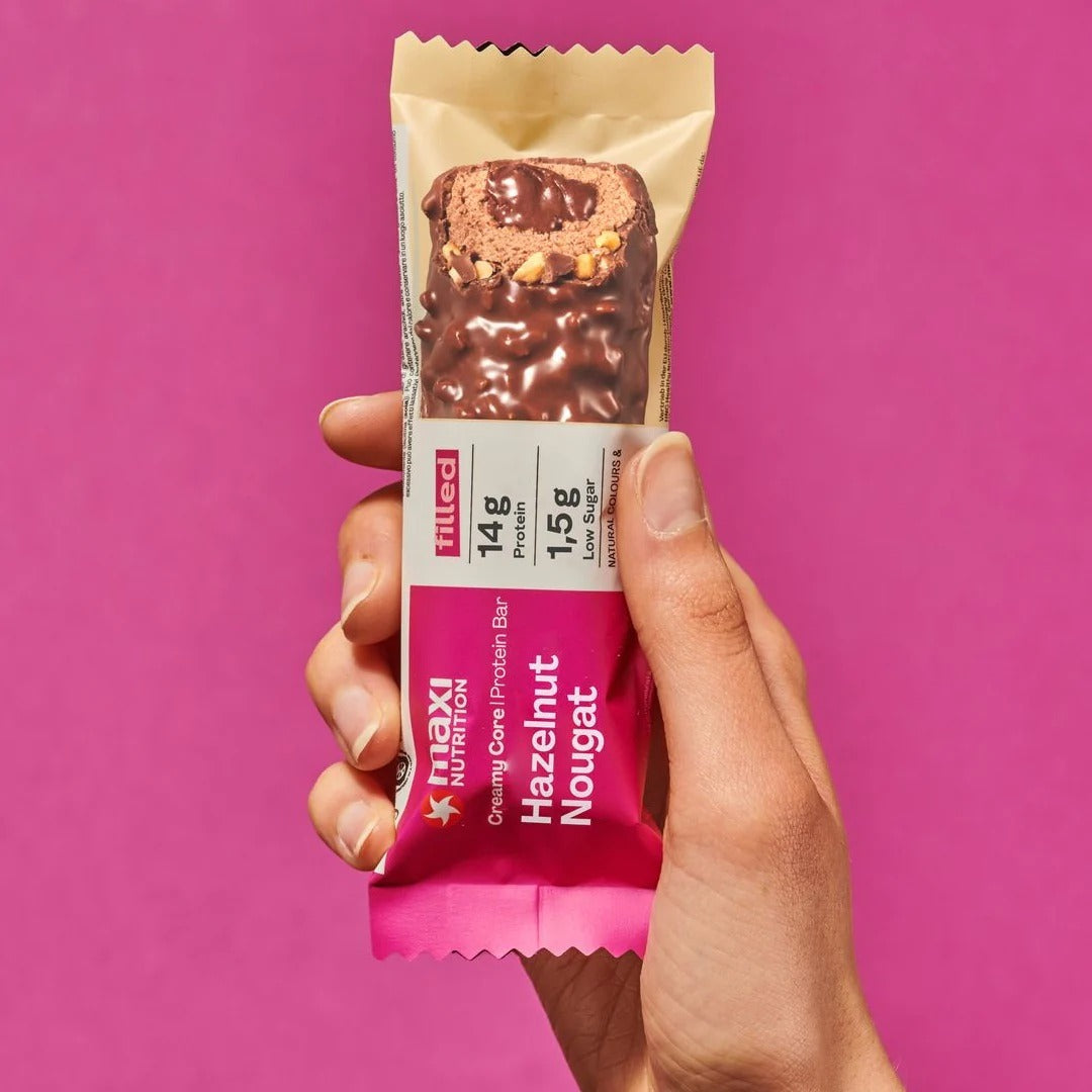 CREAMY CORE HAZELNUT NOUGAT PROTEIN BARS
