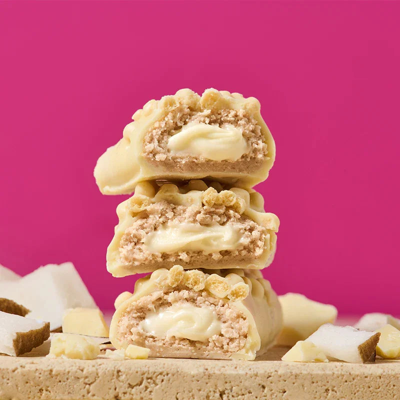CREAMY CORE WHITE CHOCOLATE COCONUT PROTEIN BARS