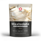 MaxIsolate Vanilla Protein Powder by Maxi Nutrition - 100% whey isolate, 26g protein, sugar-free and fat-free.