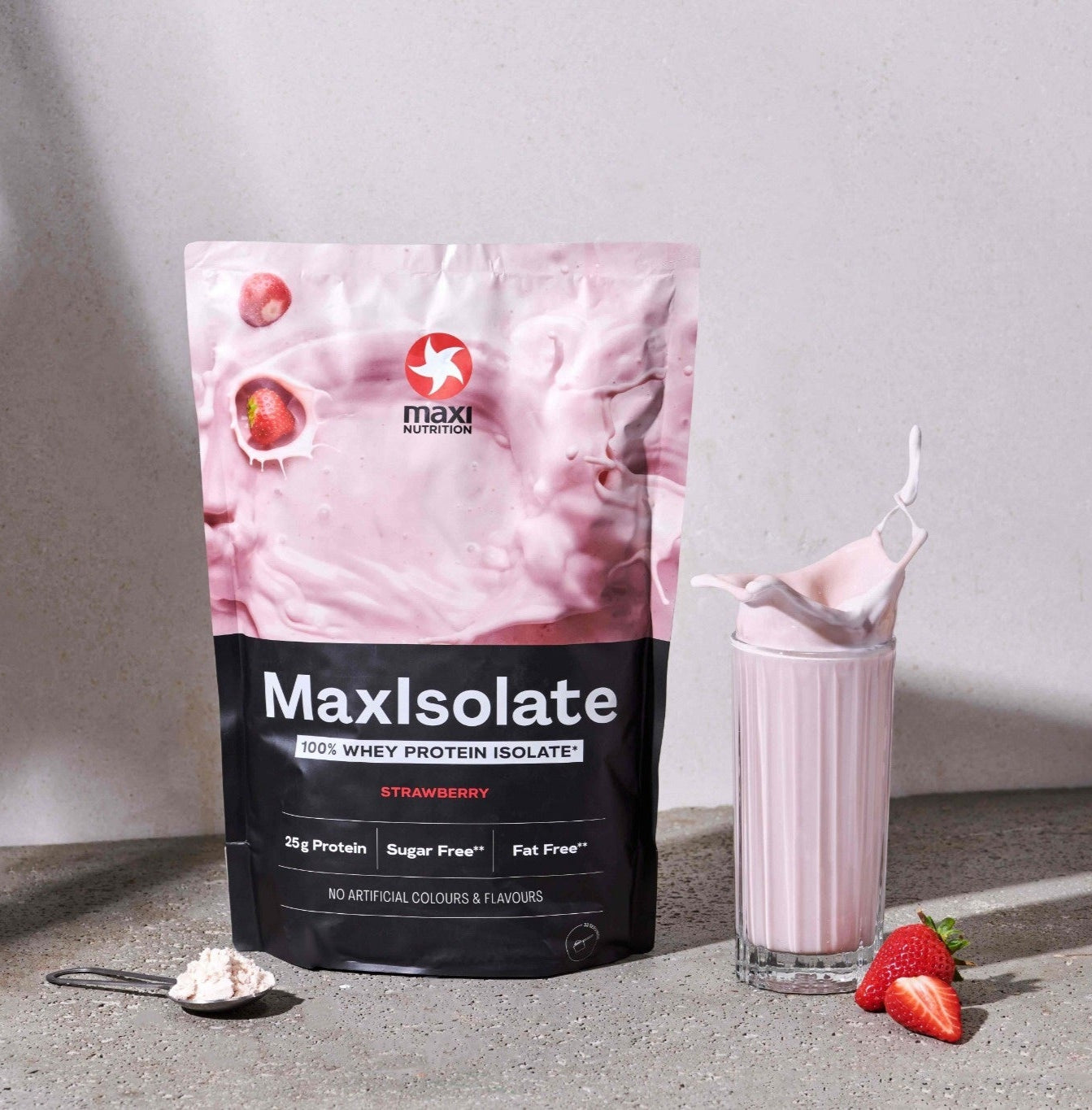MAXISOLATE PROTEIN POWDER STRAWBERRY